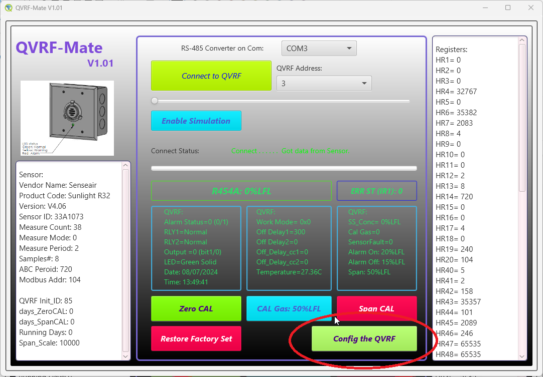 QVRF-Mate Windows configuration software